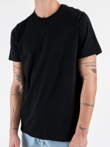 OVER-D T-shirt morbida tinta unita in cotone OE1S2S4T03 Nero (4)