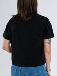SUPERCULTURE T-shirt da donna boxy fit con stampa e ricamo BESITO Nero (1)