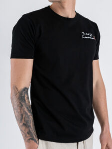 SUPERCULTURE T-shirt in cotone con stampa e ricamo TU VUO’ FA’ L’AMERICANO A1125 Nero (4)