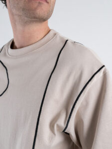 T-shirt a mezza manica con ricami GS9138 Beige (1)
