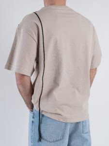 T-shirt a mezza manica con ricami GS9138 Beige (5)