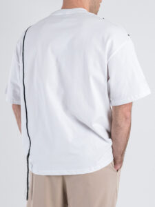 T-shirt a mezza manica con ricami GS9138 Bianco (1)