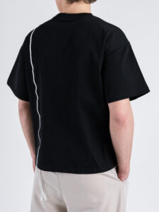 T-shirt a mezza manica con ricami GS9138 Nero (1)