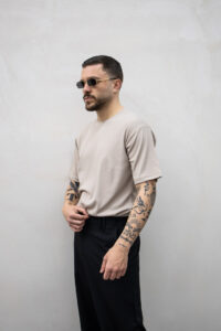 T-shirt basic a costine TNK021 Beige (1)
