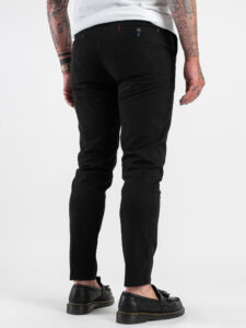 BERNA Pantalone chinos in misto lino 251106 Nero (1)