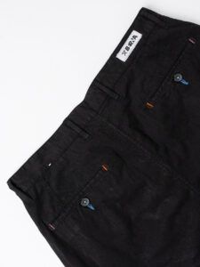 BERNA Pantalone chinos in misto lino 251106 Nero (6)