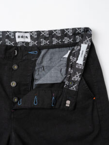 BERNA Pantalone chinos in misto lino 251106 Nero (7)