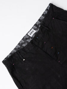 BERNA Pantalone chinos in misto lino 251106 Nero (8)
