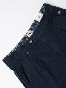 BERNA Pantalone in misto lino morbido con pinces 251108 Blu (1)