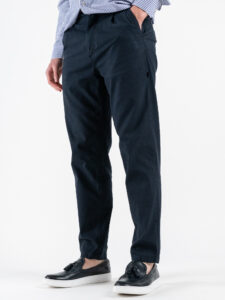 BERNA Pantalone in misto lino morbido con pinces 251108 Blu (2)