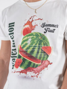 BERNA T-shirt in cotone con stampa WATERMELON 251289 Panna (4)