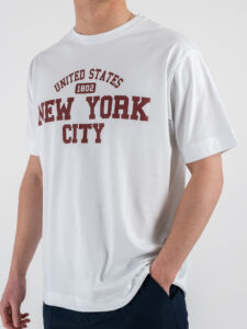 BERNA T-shirt in cotone con stampa frontale NEW YORK CITY 251270 White (3)