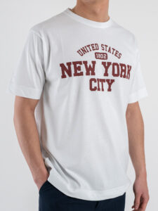 BERNA T-shirt in cotone con stampa frontale NEW YORK CITY 251270 White (5)