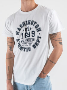 BERNA T-shirt in cotone con stampa frontale WASHINGTON 251265 White (2)
