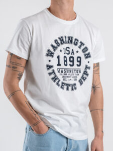 BERNA T-shirt in cotone con stampa frontale WASHINGTON 251265 White (4)