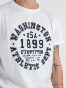 BERNA T-shirt in cotone con stampa frontale WASHINGTON 251265 White (5)