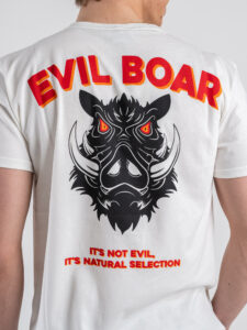 BERNA T-shirt in cotone con stampa fronteretro EVIL ROAR 251312 Panna (4)