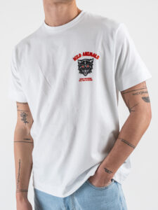 BERNA T-shirt in cotone con stampa fronteretro WILD ANIMAL 251320 White (2)