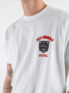 BERNA T-shirt in cotone con stampa fronteretro WILD ANIMAL 251320 White (3)