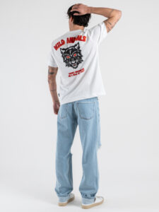 BERNA T-shirt in cotone con stampa fronteretro WILD ANIMAL 251320 White (4)