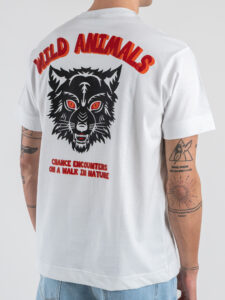 BERNA T-shirt in cotone con stampa fronteretro WILD ANIMAL 251320 White (5)