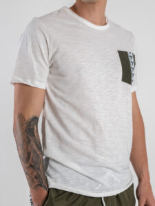 BERNA T-shirt in cotone con taschino Banda Militare 251222 (4)