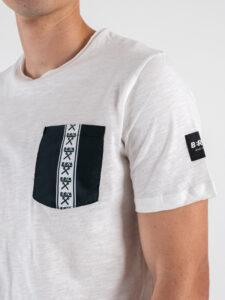 BERNA T-shirt in cotone con taschino Banda Nera 251222 (5)