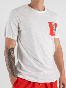 BERNA T-shirt in cotone con taschino Banda Rossa 251222 (1)