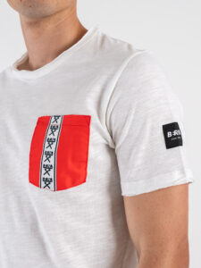 BERNA T-shirt in cotone con taschino Banda Rossa 251222 (5)