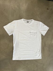 BERNA T-shirt in cotone con taschino e scritta frontale 251343 Bianco