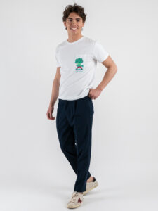 BERNA T-shirt in cotone con taschino e stampa frontale BROCCO-LEE 251358 White (2)