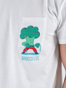 BERNA T-shirt in cotone con taschino e stampa frontale BROCCO-LEE 251358 White (4)