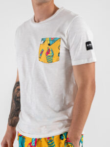 BERNA T-shirt in cotone con taschino stampa Anni 90 251187 (2)