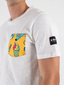 BERNA T-shirt in cotone con taschino stampa Anni 90 251187 (3)