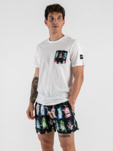 BERNA T-shirt in cotone con taschino stampa Gin 251201 (5)