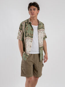 BL11 Camicia a MM in fantasia damascata 309238030 Beige (2)