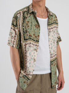 BL11 Camicia a MM in fantasia damascata 309238030 Beige (3)