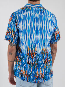 BL11 Camicia a MM in fantasia psichedelica 30923H30 Blu (3)