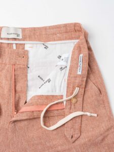 BL11 Pantalone da abito in misto lino con laccio in vita e pences 05BL2512366 Salmone (1)