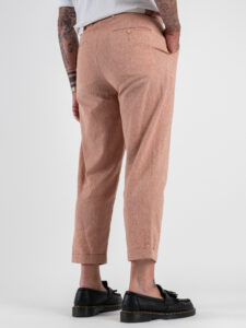 BL11 Pantalone da abito in misto lino con laccio in vita e pences 05BL2512366 Salmone (1)