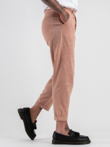 BL11 Pantalone da abito in misto lino con laccio in vita e pences 05BL2512366 Salmone (5)