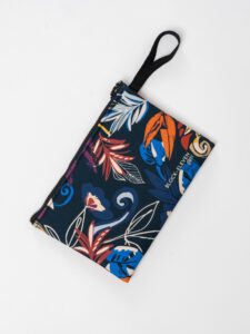 BL11 Pochette in fantasia floreale Blu