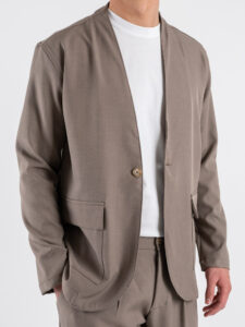 BLACKSUNDAY Abito con Giacca scollo a V + Pantalone tasconato SANTA FE Tortora (3)