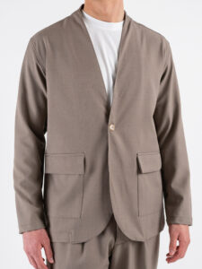 BLACKSUNDAY Abito con Giacca scollo a V + Pantalone tasconato SANTA FE Tortora (7)