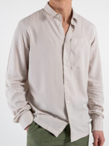 BLACKSUNDAY Camicia in viscosa con colletto e tasca frontale MISTICA Beige (3)
