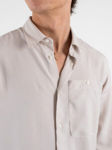 BLACKSUNDAY Camicia in viscosa con colletto e tasca frontale MISTICA Beige (4)