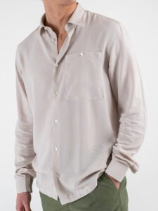 BLACKSUNDAY Camicia in viscosa con colletto e tasca frontale MISTICA Beige (5)
