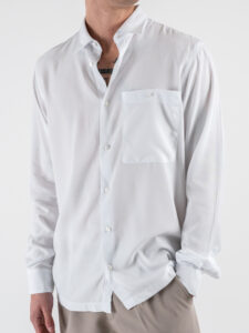 BLACKSUNDAY Camicia in viscosa con colletto e tasca frontale MISTICA Bianca (4)