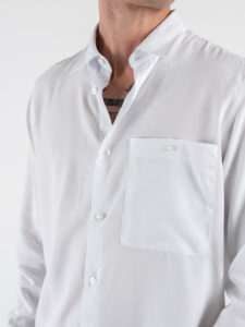 BLACKSUNDAY Camicia in viscosa con colletto e tasca frontale MISTICA Bianca (5)