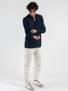 BLACKSUNDAY Camicia in viscosa con colletto e tasca frontale MISTICA Blu (2)